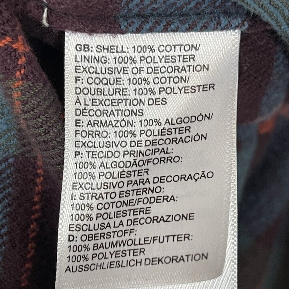 The North Face Shirt Men Small Red Blue Plaid Long Sleeve Button Up Hiking Adult - Picture 9 of 11